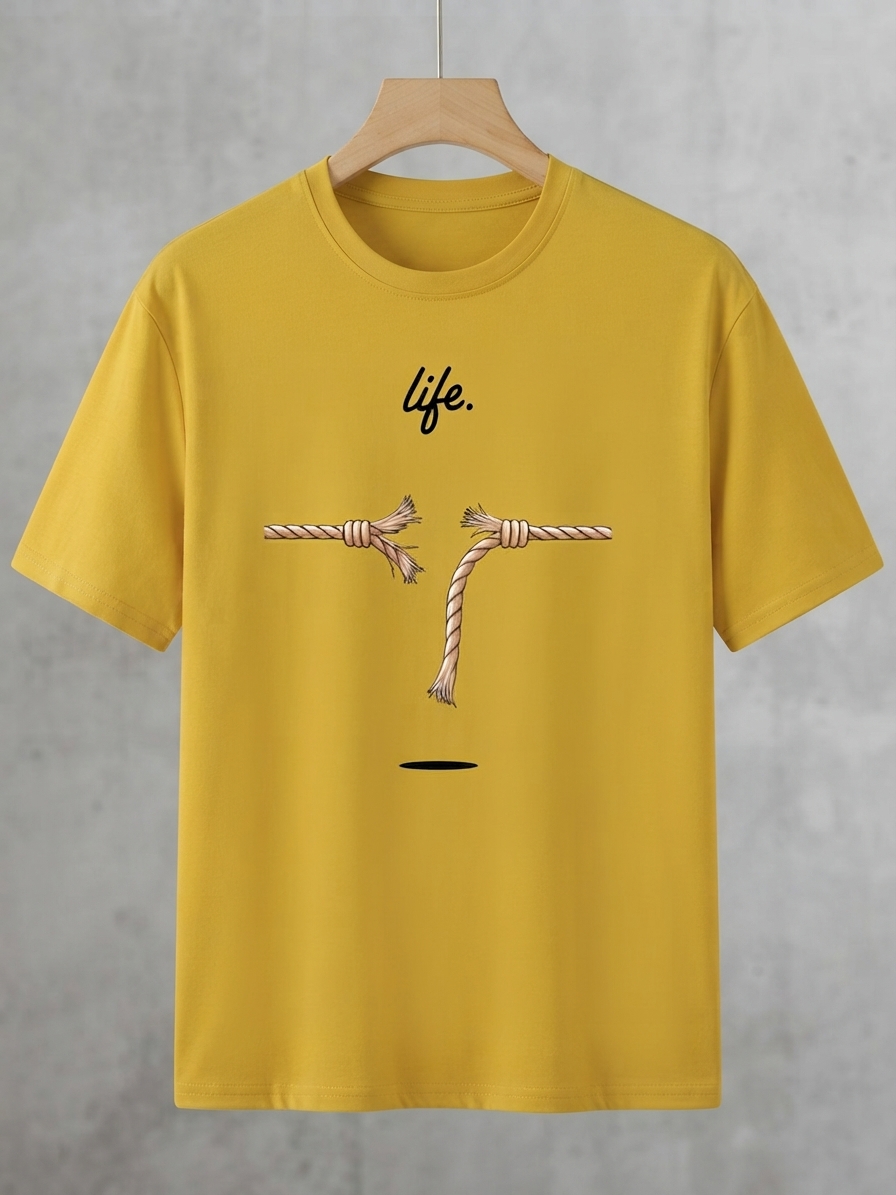 Minimalist Skeletal Hands Mustard Tee
